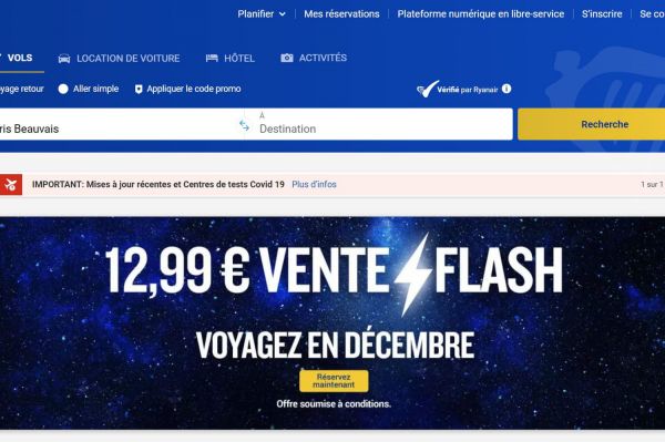 Ryanair : les promos du jeudi 25 novembre pour le Black Friday 2021