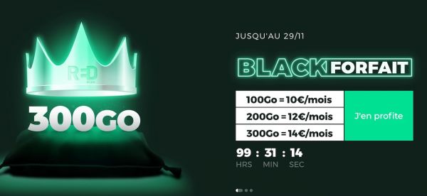 [#BlackFriday] Forfaits SFR RED 100/200/300 Go dès 10€/mois