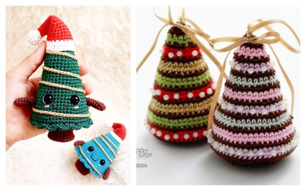 Voici 10 mini modèles de sapins de Noël à faire au crochet ( Patrons gratuits et payants )