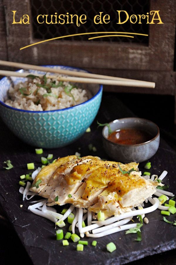 Poulet Hainan et riz complet