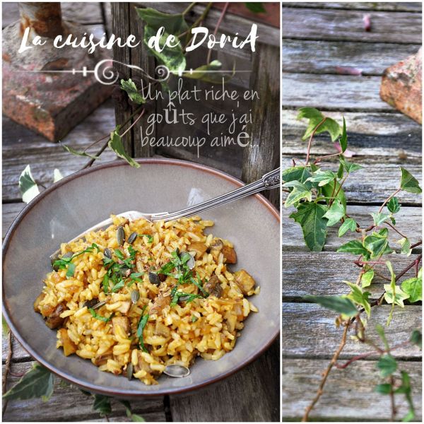 Riz basmati complet aux champignons de Paris