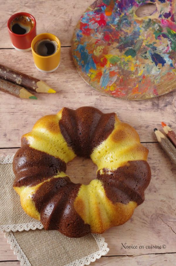 Couronne marbré chocolat/amandes