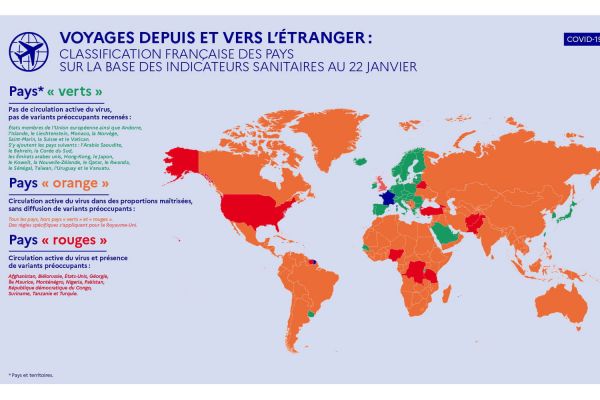Voyage et Covid-19 : 14 pays passent en orange, la carte actualisée