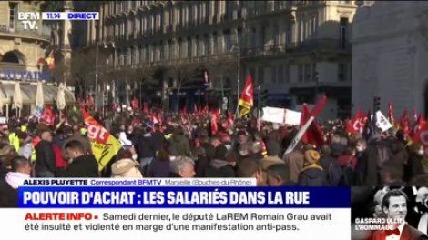 Pouvoir d'achat: les salariés dans la rue à Marseille