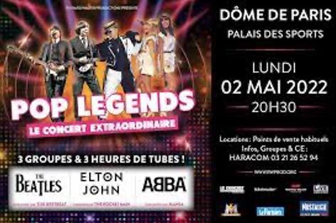 Les Beatles, ᗅᗺᗷᗅ et Elton John en concert Pop Legends. Tournée 2022