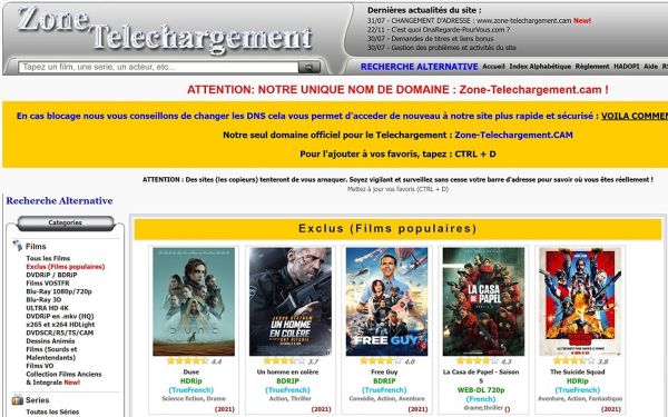 Streaming illégal : Zone-Téléchargement et Tirexo ferment leurs portes