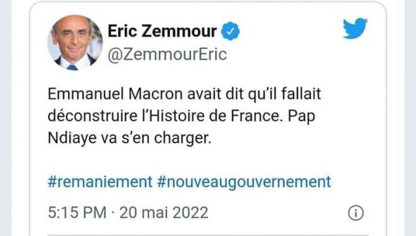 Après la nomination de Pap Ndiaye comme ministre de l'Education : Les réactions xénophobes de Zemmour et Marine Le Pen