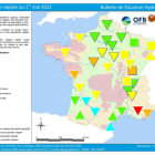 Nappes d'eau souterraine au 1er mai 2022 et risques de sécheresse estivale