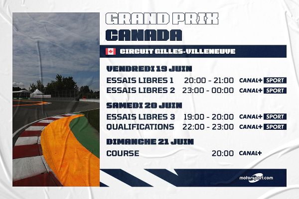 Le programme du GP du Canada F1