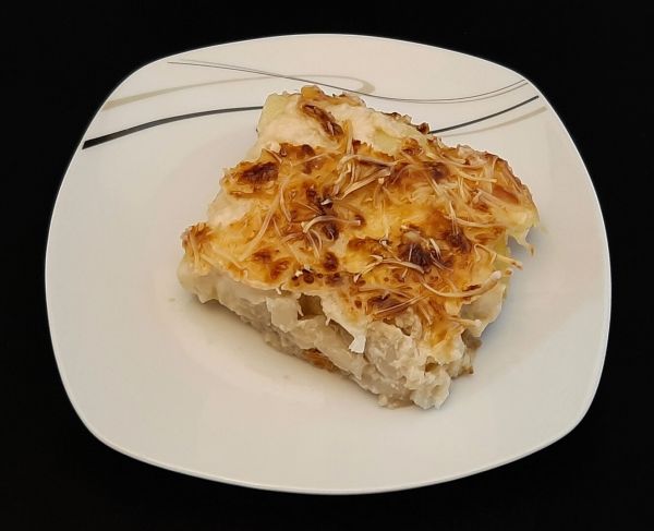 Gratin de chou-fleur aux pommes de terre et sauce béchamel