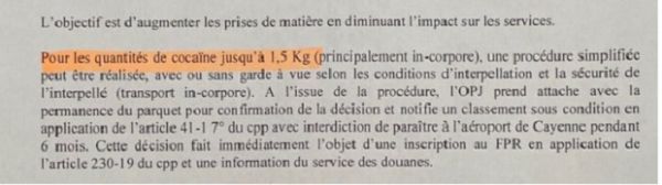 La France cède en Guyane face au trafic de cocaïne, pour mieux «lutter » sur «les violences commises sur la voie publique et les trafics d’armes »