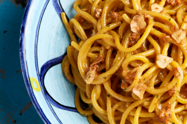 Spaghettone ai ricci di mare, la recette de Big Mamma