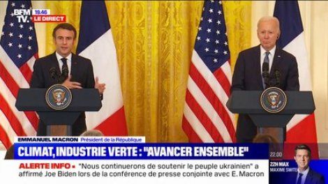 Emmanuel Macron sur les subventions à l'industrie américaine: "Nous voulons réussir ensemble, pas l'un contre l'autre"