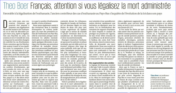 Théo Boer alerte les Français : Attention à la légalisation de l’euthanasie !