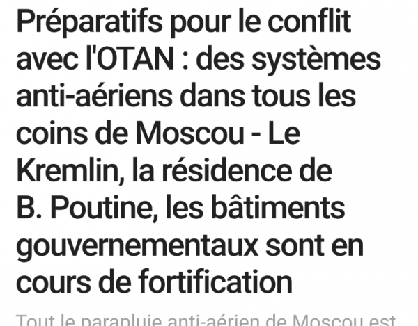 Préparation de guerre à l'intérieur du territoire russe