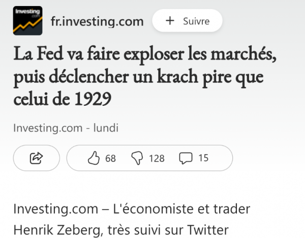 Cette parution catastrophiste provient du média de Microsoft...