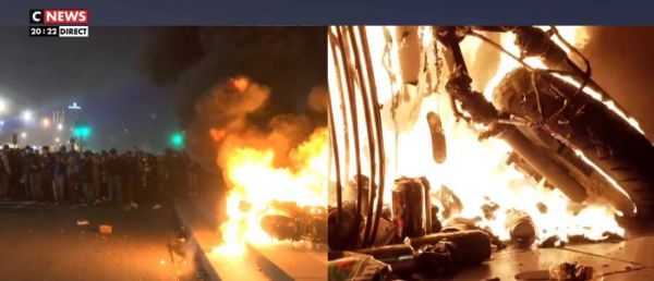 URGENT - Retraites -  Nouveaux affrontements et incendies en cours Place de la République à Paris où plusieurs centaines de personnes sont massées depuis 18h