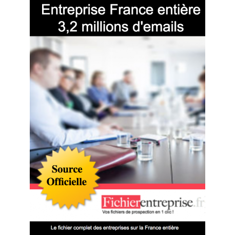 Fichier E-mails de tous les professionnels sur la France entière