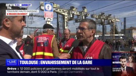 Retraites: les voies de la gare de toujours Toulouse bloquées par des manifestants