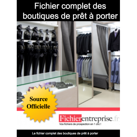 Fichier email complet des boutiques de prêt à porter