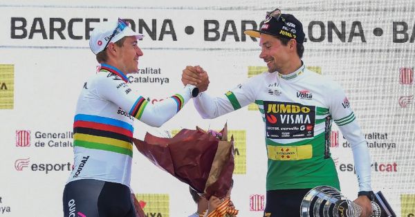 Cyclisme: Roglic marque un point en Catalogne face à Evenepoel