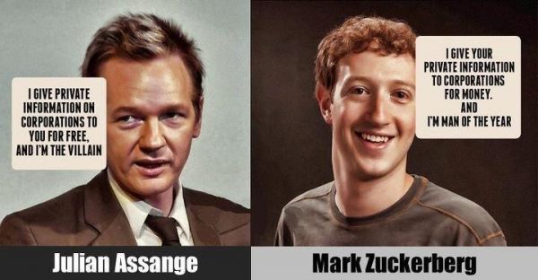 Quelle est la différence entre Mark Zuckerberg et Julian Assange ?