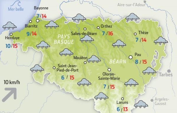 La météo de ce lundi dans les Pyrénées-Atlantiques : des averses puis des éclaircies