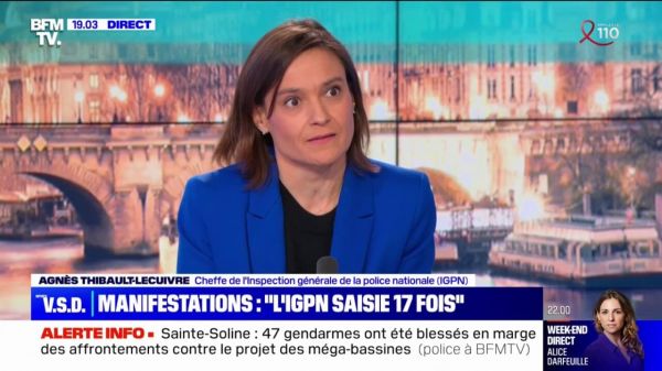 Accusations de violences policières: "Depuis le 19 janvier, nous avons eu 17 procédures judiciaires", affirme Agnès Thibault-Lecuivre, cheffe de l'IGPN