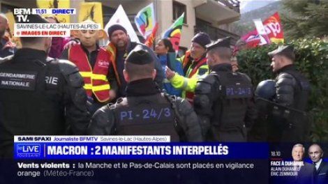 Deux manifestants interpellés à Savines-le-Lac dans les Hautes-Alpes où Emmanuel Macron est attendu