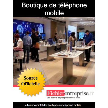 Fichier adresse email des boutiques de téléphone mobile