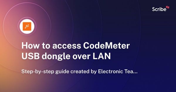 How to access CodeMeter USB dongle over LAN network | Scribe