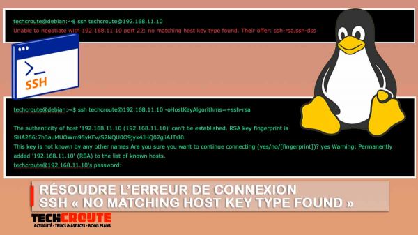 Comment résoudre l'erreur de connexion SSH « no matching host key type found » sur des vieux systèmes