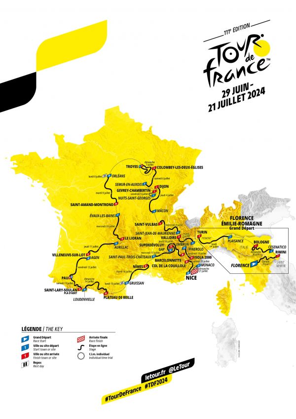 Carte du Tour de France 2024 Un brelan d’as en haut de l’affiche