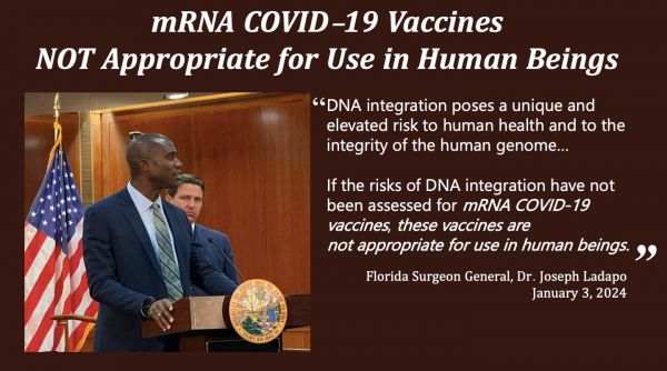 Ministre de la santé de l’état de Floride : les injections à ARNm anti-COVID-19 ne sont pas appropriées pour les humains (Dr Joseph Ladapo)