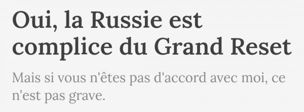 Un peu de lucidité sur la réalité du peuple russe avec qui je sympathise!