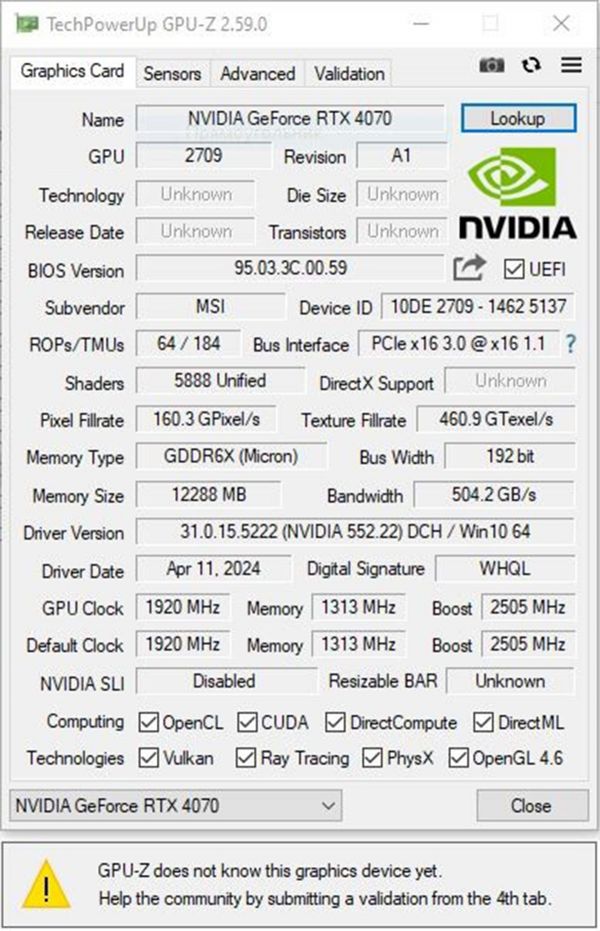 Des GeForce RTX 4070 basées sur un AD103 existent !