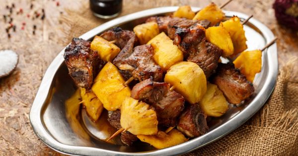 Recette facile et rapide de brochettes de porc à l'ananas
