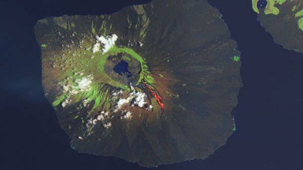 L'éruption spectaculaire d'un volcan aux Galápagos prise depuis l'espace