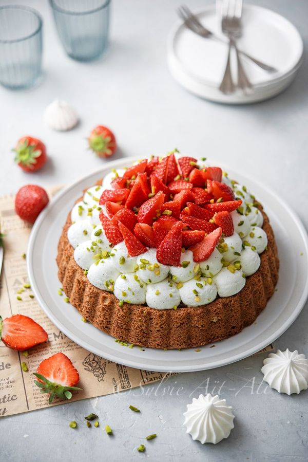 Gâteau pistache fraises
