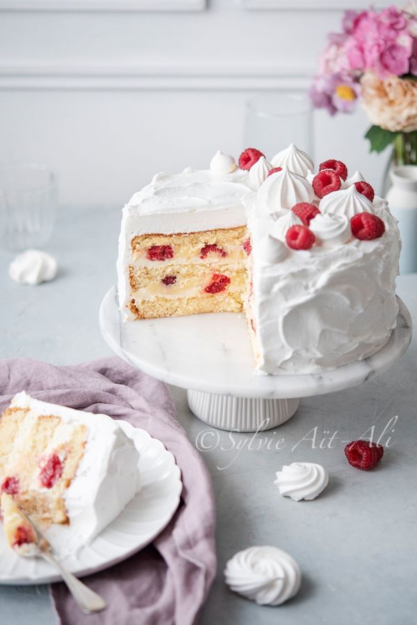 Fluffy cake citron framboises