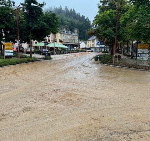 Orages : la commune de Larochette sous la boue