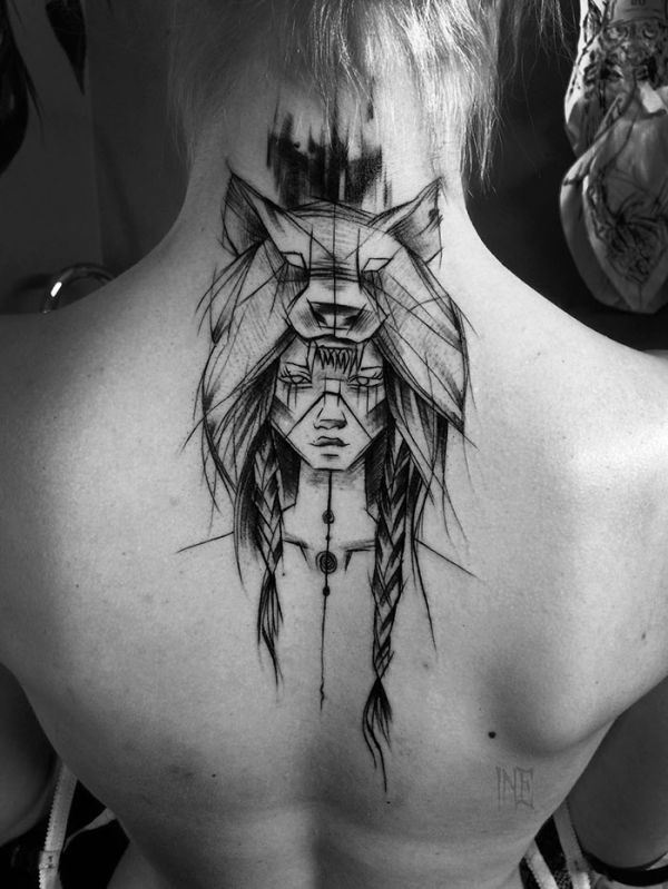 Les superbes tatouages en forme d'esquisse de Inez Janiak - 2Tout2Rien