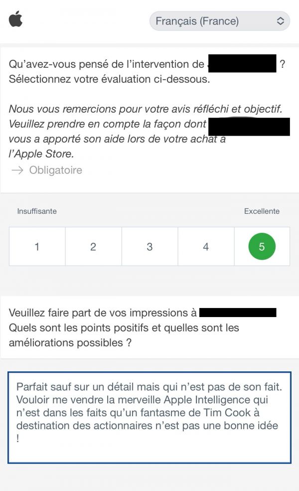 Pour être franc avec Apple...