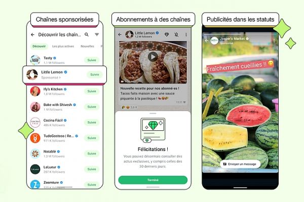 La publicité proposée dans WhatsApp sans se fonder sur les messages personnels échangés