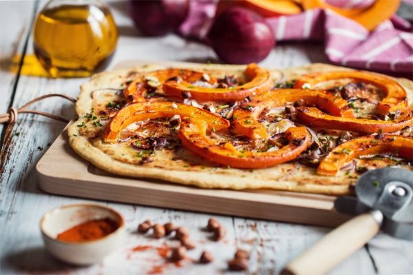 Flammekueche (tarte flambée) à la butternut