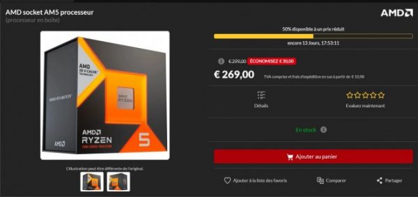 Le processeur AMD Ryzen 5 7600X3D est désormais disponible en France à un tarif sympathique !
