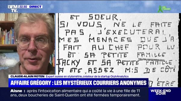 Affaire Grégory/Stylométrie: "On a été surpris par la qualité des signaux obtenus", explique Claude-Alain Roten, l'expert qui a analysé les lettres des corbeaux