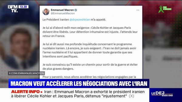 Nucléaire iranien: Emmanuel Macron affirme que la France et ses alliés européens vont "accélérer les négociations"