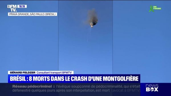 Brésil : huit morts dans le crash d'une montgolfière - 21/06