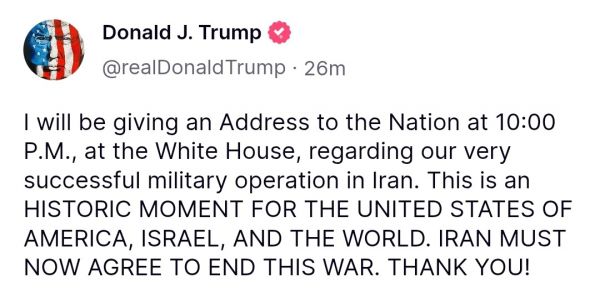 Adresse à la nation ce soir à 22h par Donald Trump